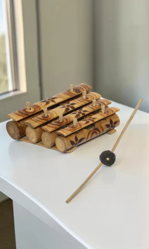 Artisan Wood Decor Hand Carved Balinese Bamboo Rindik