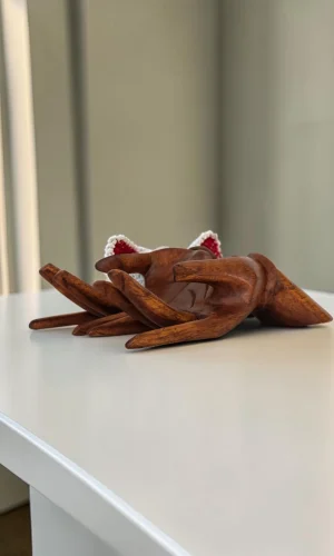 Artisan Wood Decor Hand-Carved Wooden Business Card Holder