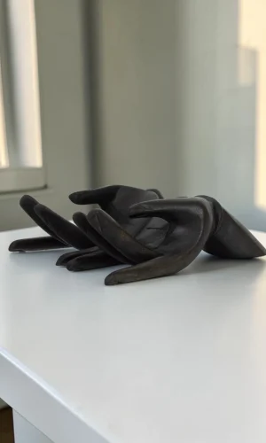 Artisan Wood Decor Hand-Carved Wooden Business Card Display Stand